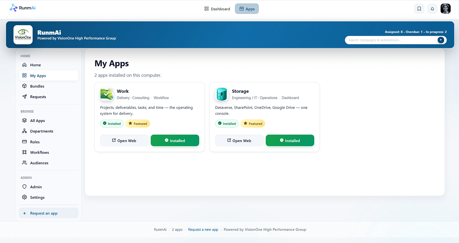 App Store / Marketplace interface