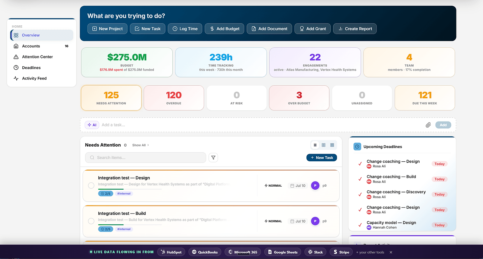 Work Hub interface